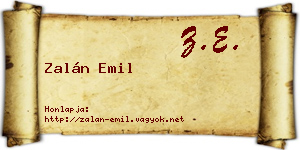 Zalán Emil névjegykártya